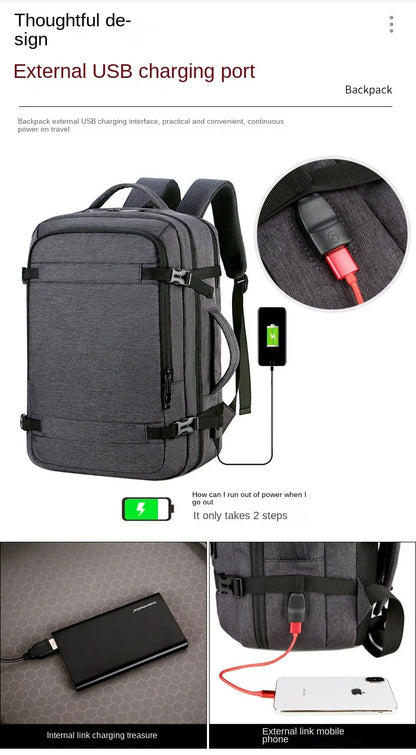 Expandable USB Travel Backpack