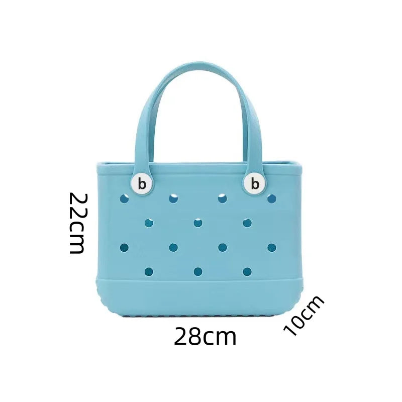 4ya Beach Bag, Basket Women Picnic, Tote Bag Holes Waterproof Handbag Pouch Shopping Shoulder Bag