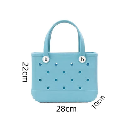 4ya Beach Bag, Basket Women Picnic, Tote Bag Holes Waterproof Handbag Pouch Shopping Shoulder Bag