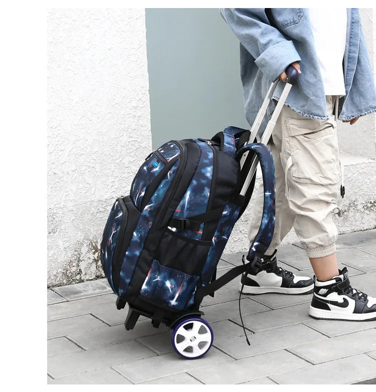 Kids School Bag With Wheels Rolling and Lunch Bag