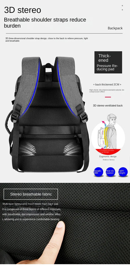 Expandable USB Travel Backpack